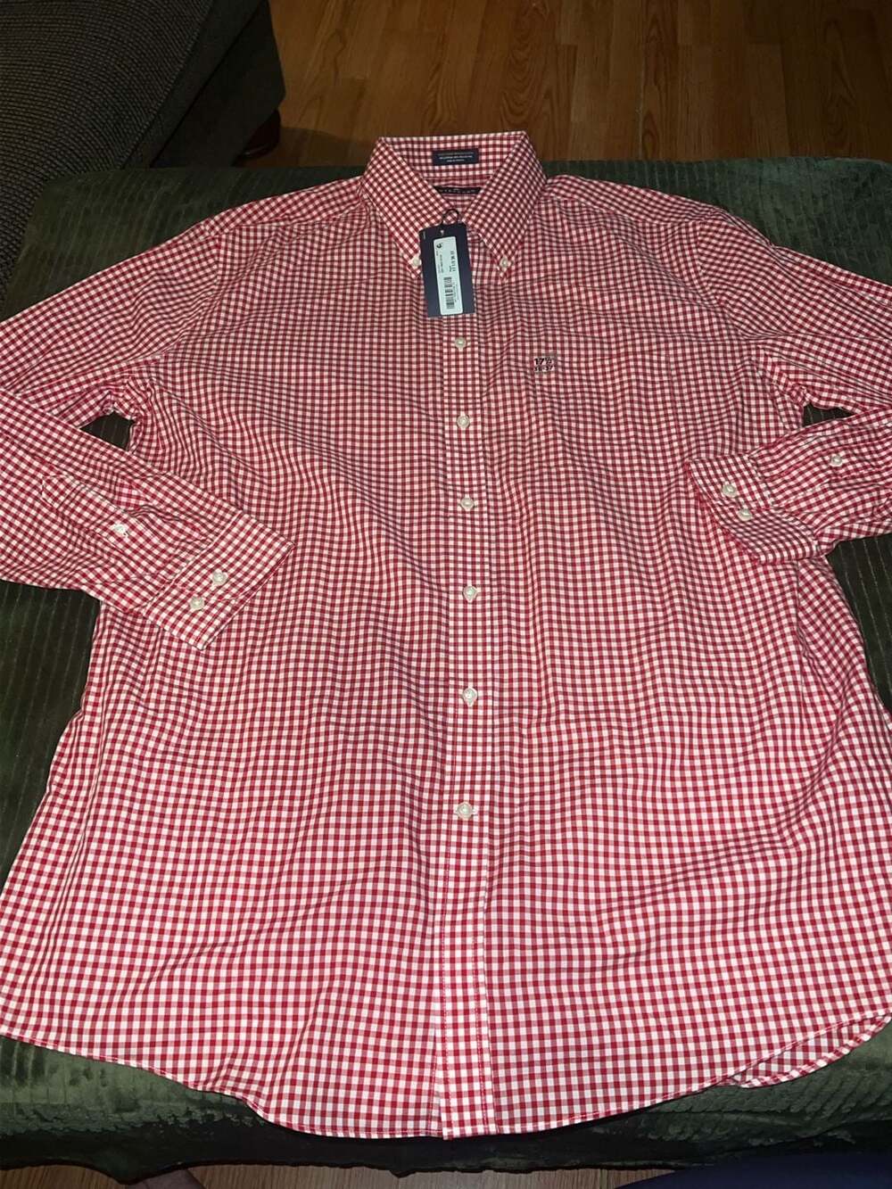 Stafford Gingham Button-Down Shirt Size 17 1/2 36-37